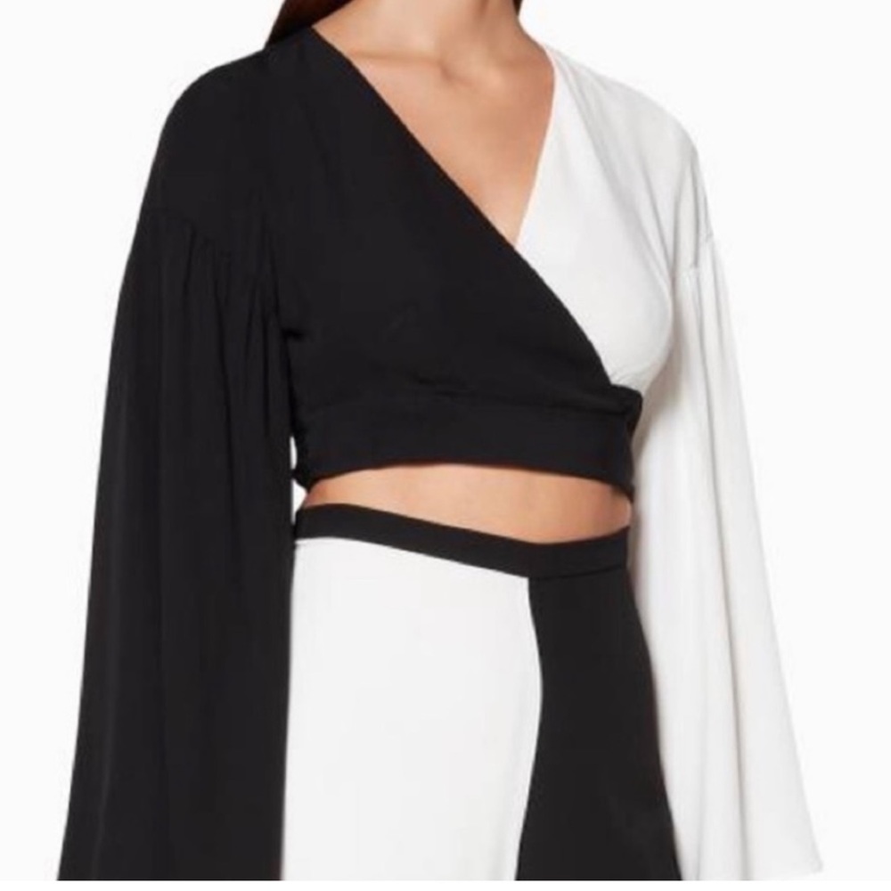 Staud NWT Black & White Wrap Top